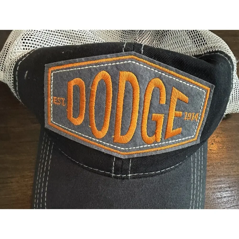 Dodge Trucker Adjustable Snapback Hat Mesh Distressed Bill Embroidered Logo 1914
